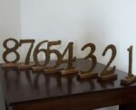 Greenery wood base table number