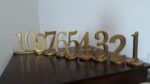 Gold Wood table number