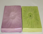 Ceramic Flowers Tiles Purple & Green
