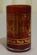 Red & Gold Tall Candle Holder