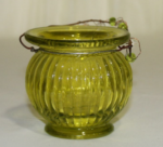 Round Green Glass Votive / Canle Holder
