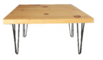 Natural Wood Coffee Table with Hair Pin Legs