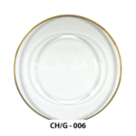 Clear Gold Rim Charger