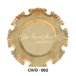 Carved Wood Charger in Gold