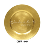 Round plain acrylic gold chargers