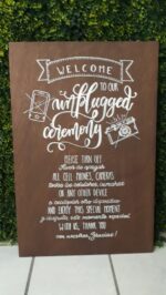 Brown wood chalkboard