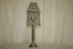 Silver lamp candle holder with beads