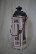White wood distress lantern