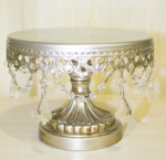 Silver Shabby with Crystals Round Cake Stand