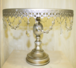 Silver Shabby with Crystals Round Cake Stand