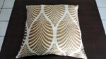Pillowcase Greige  With leaves Bronze 19"x19"