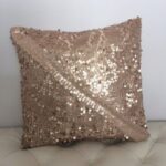 Small and Bog Sequins Blush-Champagne with diagonal 15"x15"