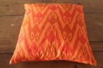 Pillowcase Ikat Cotton Orange & Red Burn Tergal 19"x19"