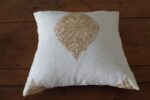 Pillowcase Damask Off White w/Beige 15"x15"