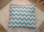 Pillowcase Cotton Chevron Aqua 15"x15"