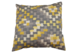 Pillowcase Cotton Puzzle Gray & Yellow 15"x15"