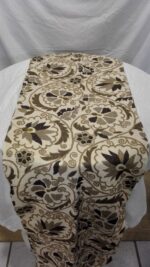 Runners Damask w/Flowers Beige & Brown