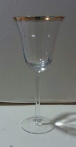 Clear Wine Glass w/Gold Rim