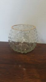 Gold Rimmed Glass Tealight Candle Holder