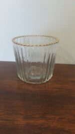 Gold Rimmed Glass Tealight Candle Holder