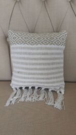 Pillowcase Grey Geometric Design & White Strips 8"x 8.5"