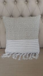 Pillowcase Grey Geometric Design & White Strips 15"x15"