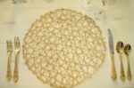 Golden thread Doily Plate