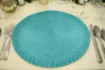 Turquoise/Blue Doily Plate