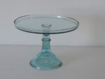 Light Blue Clear glass Cake Stand 10"