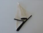 Napkin Natural Lino w/ mini black pompon fringe
