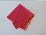 Napkin Fucsia w/ Orange Pompon