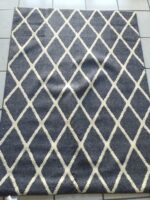 Diamond blue and white carpet