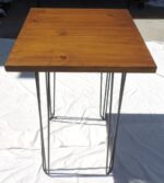 Antique Brown Rustic Wood Hair Pin Leg High Top Table  27"  x   27"