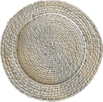 White Wicker Round Charger